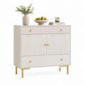 Buffet de rangement blanc en MDF rectangulaire 120 x 40 x 100 cm avec 2 portes et 2 tiroirs